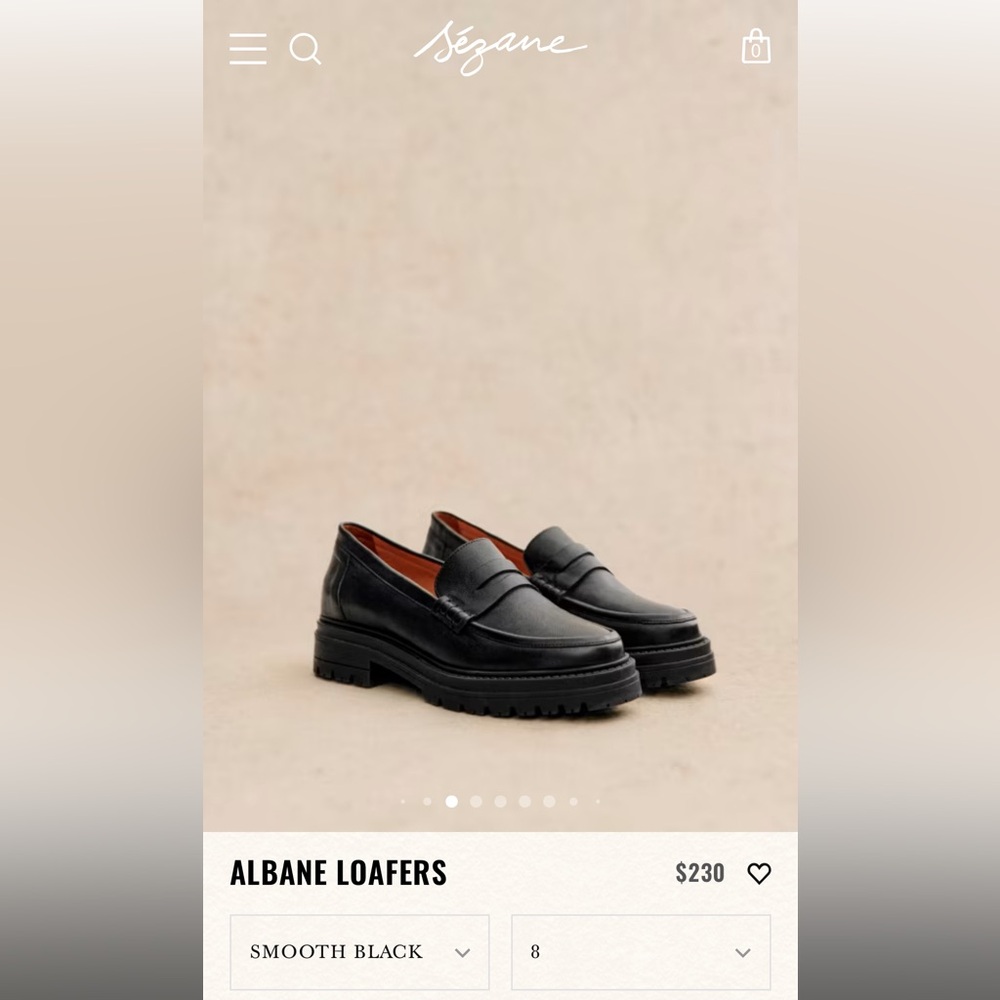 Sezane Albane Loafers in Smooth Black